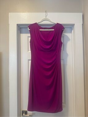 Ralph Lauren Fuchsia Draped Sheath Dress